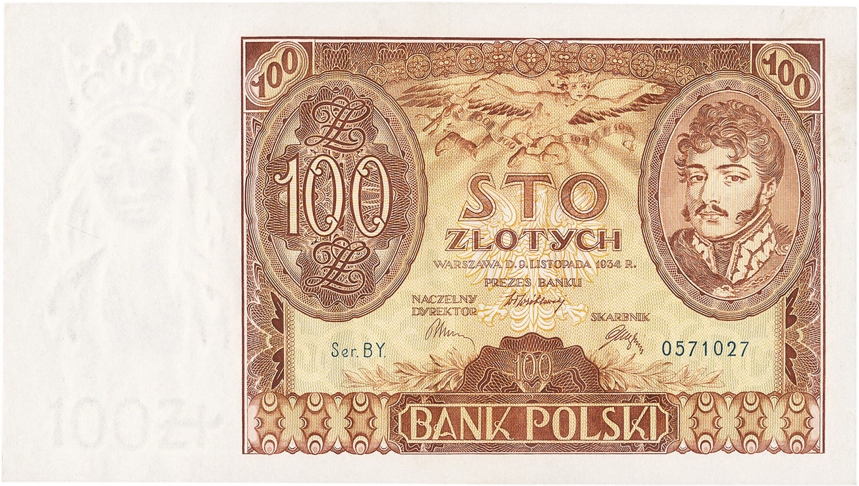 100 złotych 1934 seria BY